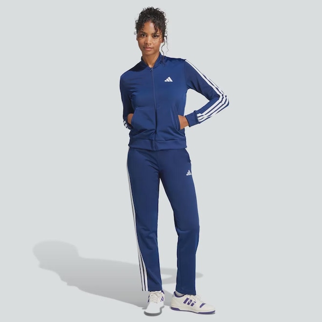 Agasalho Feminino adidas ESS 3 Stripes Feminino - Foto 1