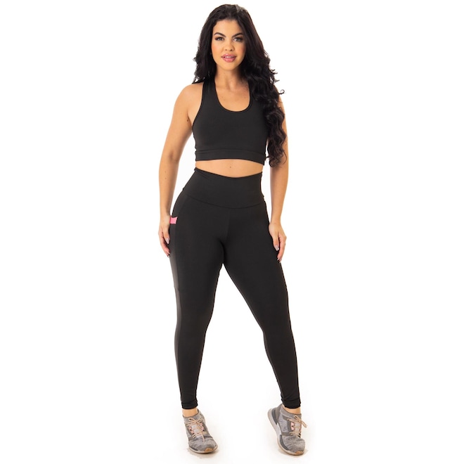 Calça Legging Suplex Zero Transparência Feminina - Foto 1