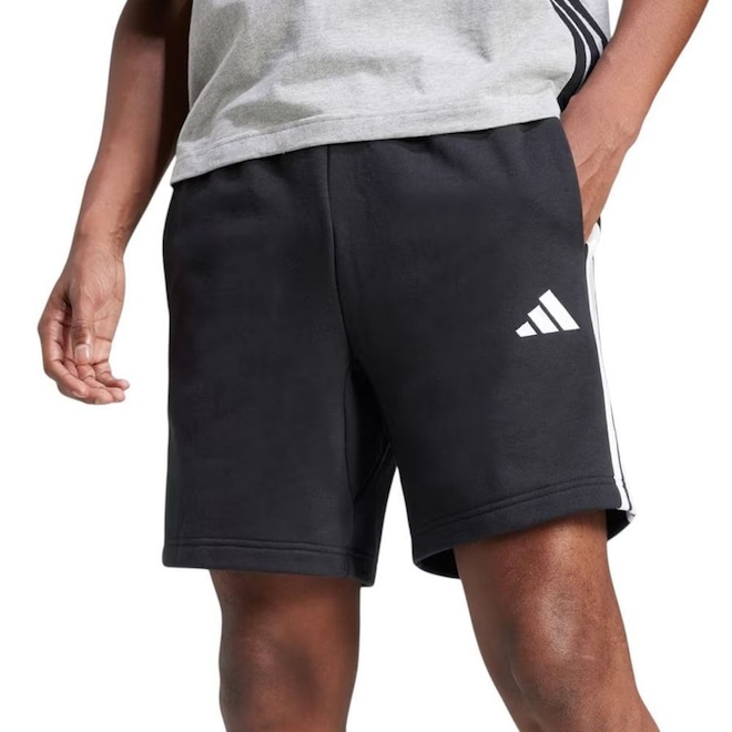 Short adidas Três Listras French Terry Masculino - Foto 1