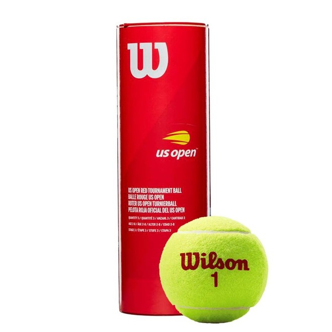 Kit Bola de Tênis Wilson Us Open Red Tourrnament - 3 unidades - Foto 1