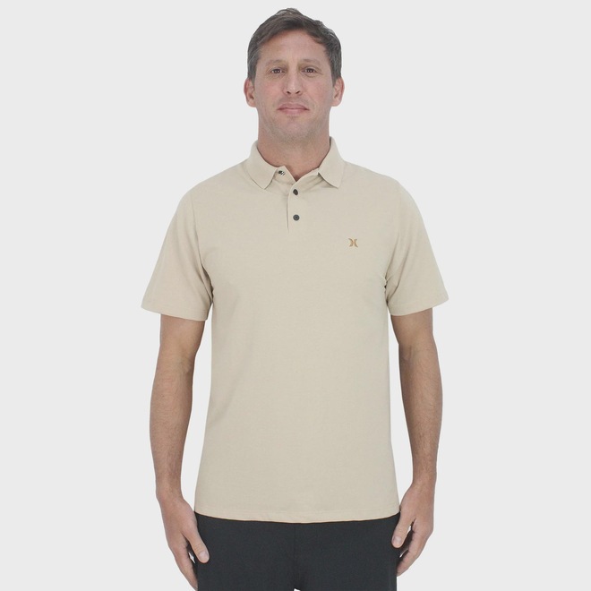 Camisa Polo Hurley Weekend Ocre Masculina - Foto 1