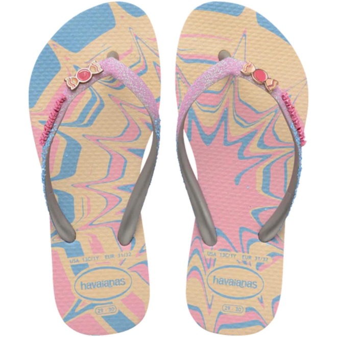 Chinelo Havaianas Slim Glitter II Infantil - Foto 1