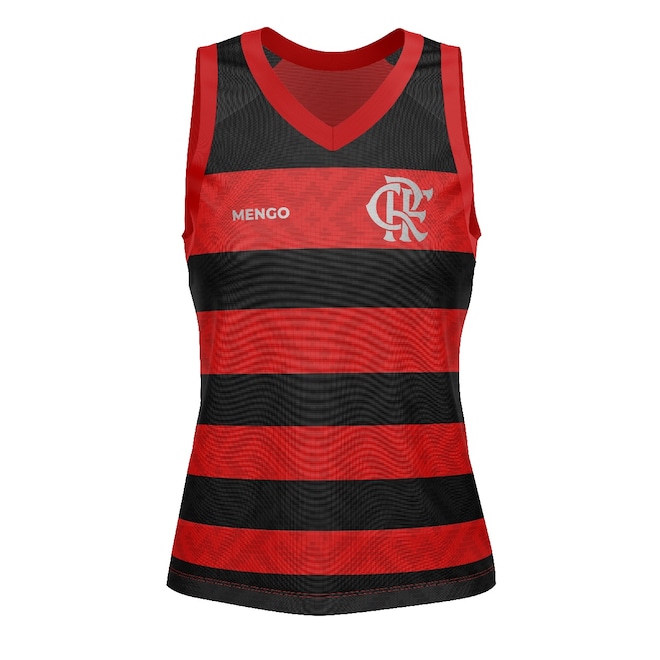 Camisa Flamengo Regata Braziline Nos Rubro-Negro Feminina - Foto 1