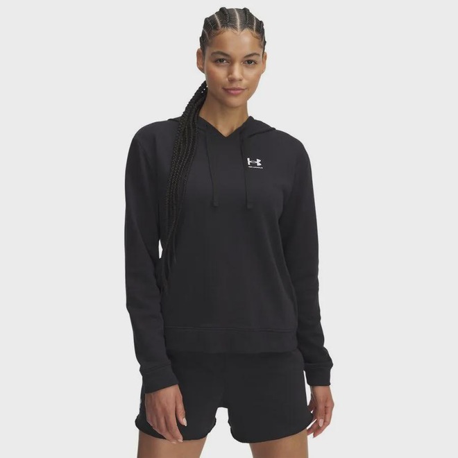Blusão de Moletom Feminino Under Armour com Capuz Rival Terry - Foto 1