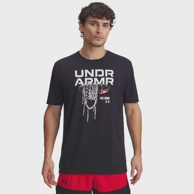 Camiseta Under Armour Hoops Net Basquete Masculina - Foto 1