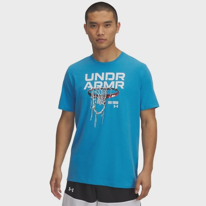 Camiseta Under Armour Hoops Net Basquete Masculina - Foto 1