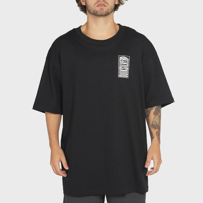 Camiseta Masculina Oversized Quiksilver Crossed Out - Foto 1