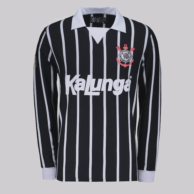Camisa do Corinthians Manga Longa Retrô Kalunga Futfanatics Masculina - Foto 1