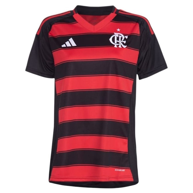 Camisa CR Flamengo I 25/26 Adidas Feminina - Foto 1