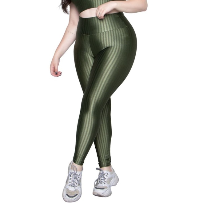 Calça Legging Plus Size New Zig 3D Vekyo Cós Alto Feminina - Foto 1