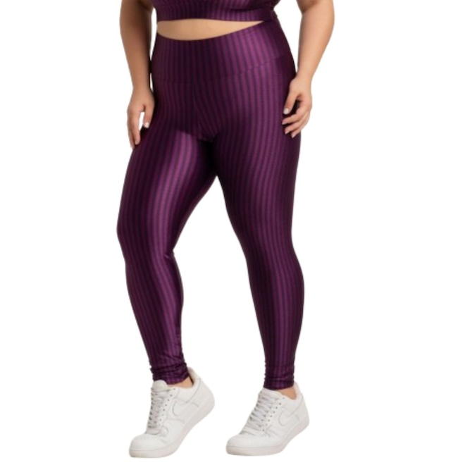 Calça Legging Plus Size New Zig 3D Vekyo Cós Alto Feminina - Foto 1