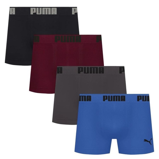 Kit 4 Cuecas Puma Boxer Sem Custura Masculina - Foto 1
