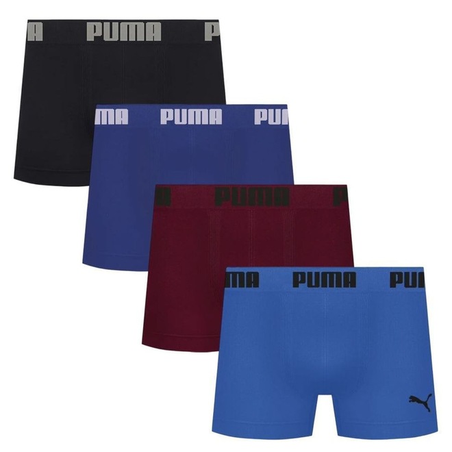 Kit 4 Cuecas Puma Boxer Sem Custura Masculina - Foto 1