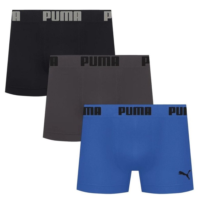 Kit 3 Cuecas Puma Boxer Sem Custura Masculina - Foto 1