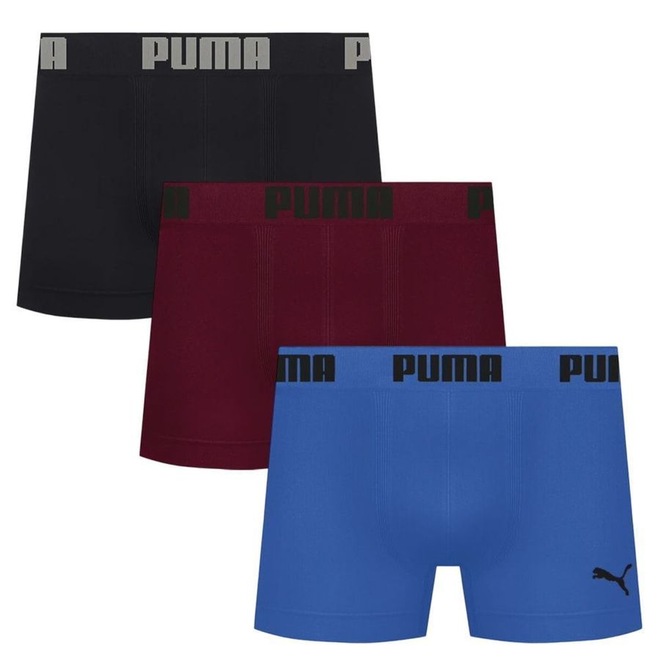 Kit 3 Cuecas Puma Boxer Sem Custura Masculina - Foto 1
