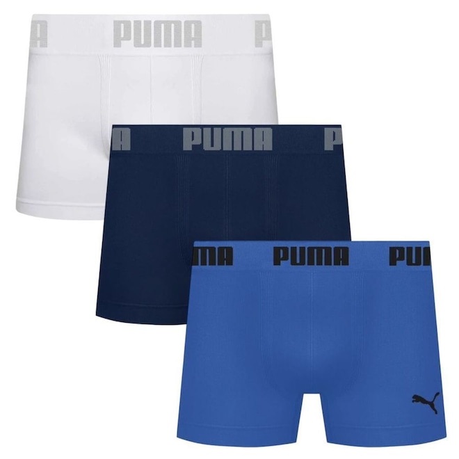 Kit 3 Cuecas Puma Boxer Sem Custura Masculina - Foto 1