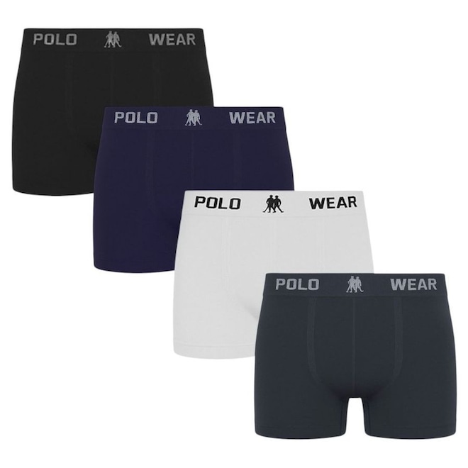 Kit 4 Cuecas Boxer Polo Wear Masculina - Foto 1