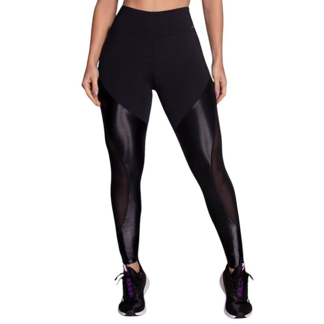 Calça Legging Selene Recortes Tule Cirre Feminina - Foto 1