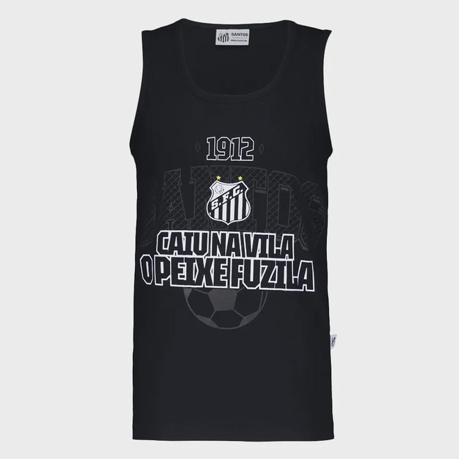 Camiseta Regata Masculina Surf Center Santos Caiu na Vila - Foto 1
