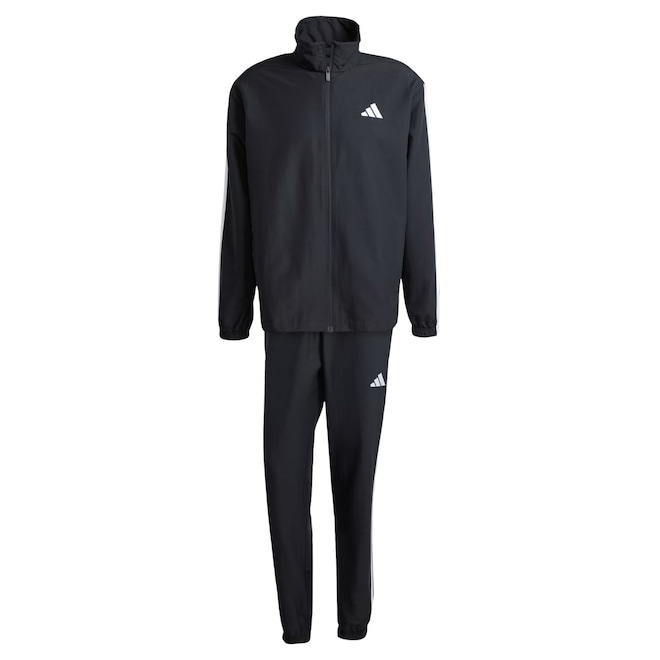 Agasalho Adidas Malha Sportswear Basic Três Listras Masculino - Foto 1