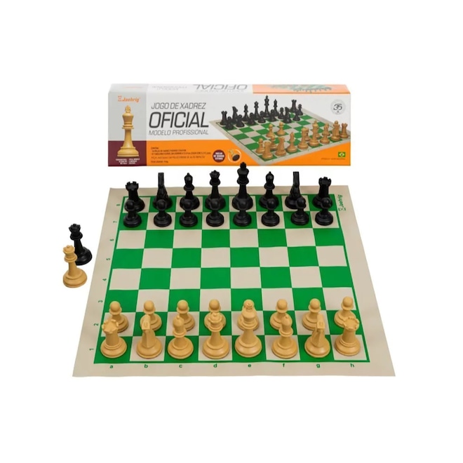 Jogo de Xadrez Profissional com Tabuleiro e 2 Damas Extras - Foto 1