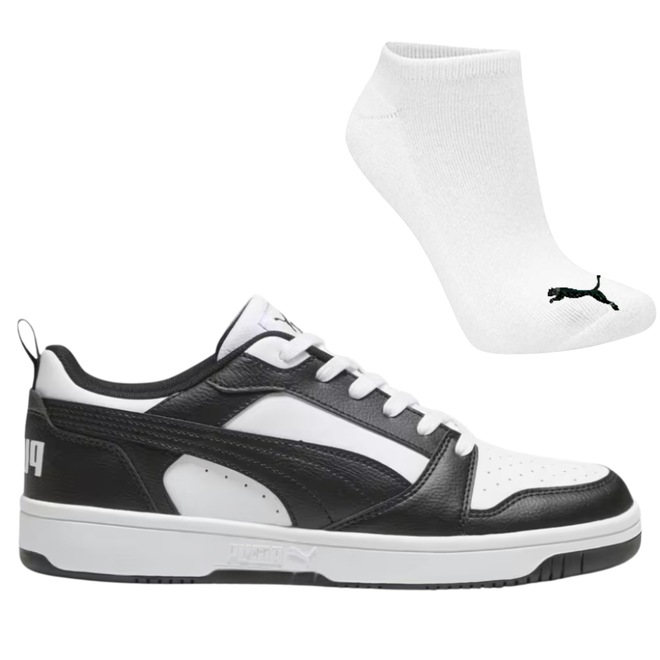 Kit Tênis Masculino Puma Rebound V6 Low Original + Meia - Foto 1