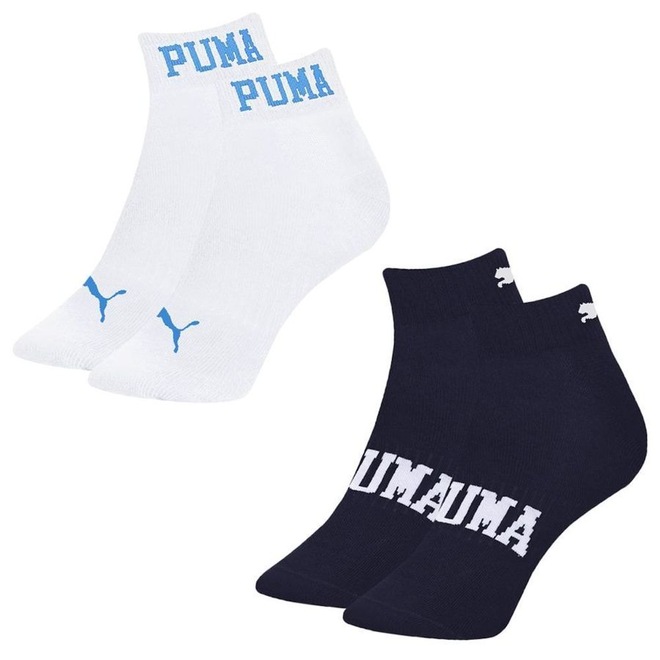 Meia Cano Curto Puma Esportiva - 2 Pares - Masculina - Foto 1
