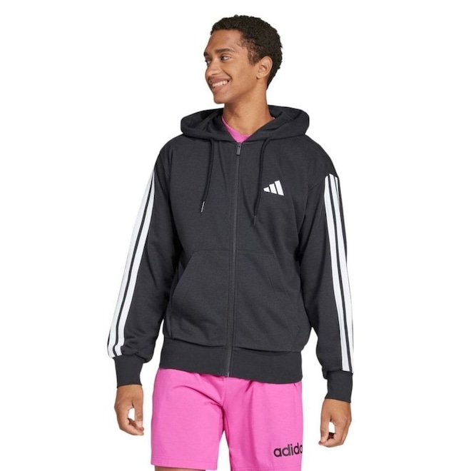 Jaqueta Masculina adidas sem Capuz Essentials 3 Stripes - Foto 1