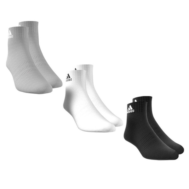 Meia Cano Médio adidas Ankle Cushioned - 3 Pares - Unissex - Foto 1