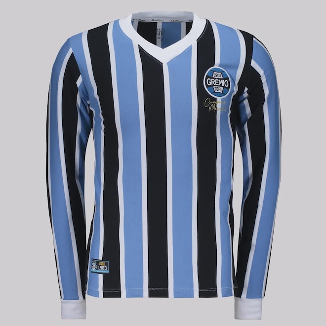 Camisa Manga Longa do Grêmio Retrô 1983 Futfanatics Masculina - Foto 1