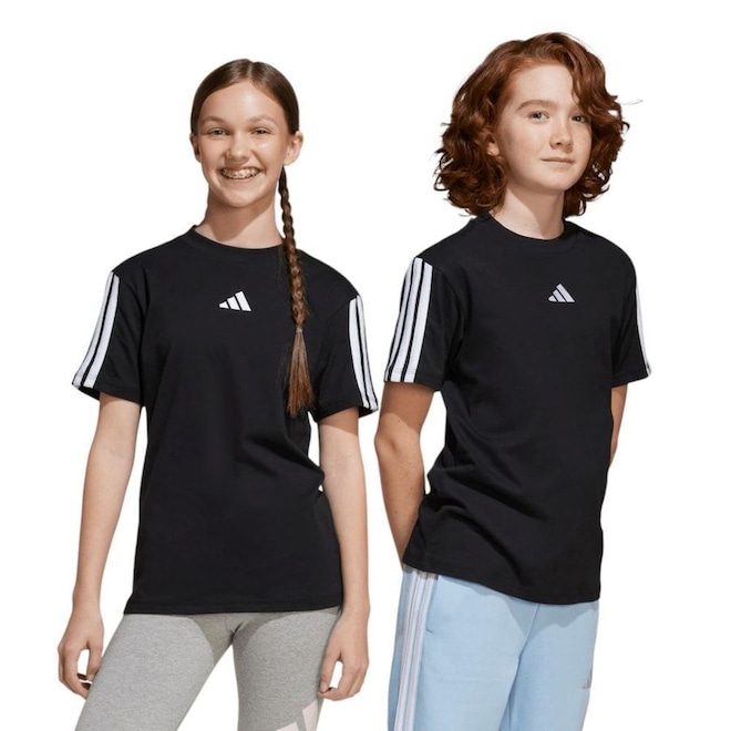 Camiseta adidas Essentials 3 Stripes Infantil - Foto 1