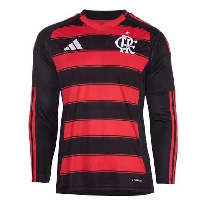 Camisa Manga Longa do Flamengo I 25/26 adidas Masculina - Foto 1