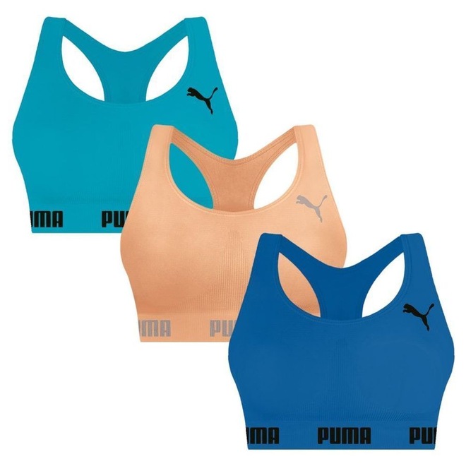 Top Puma Nadador sem Costura - 3 Unidades - Feminino - Foto 1