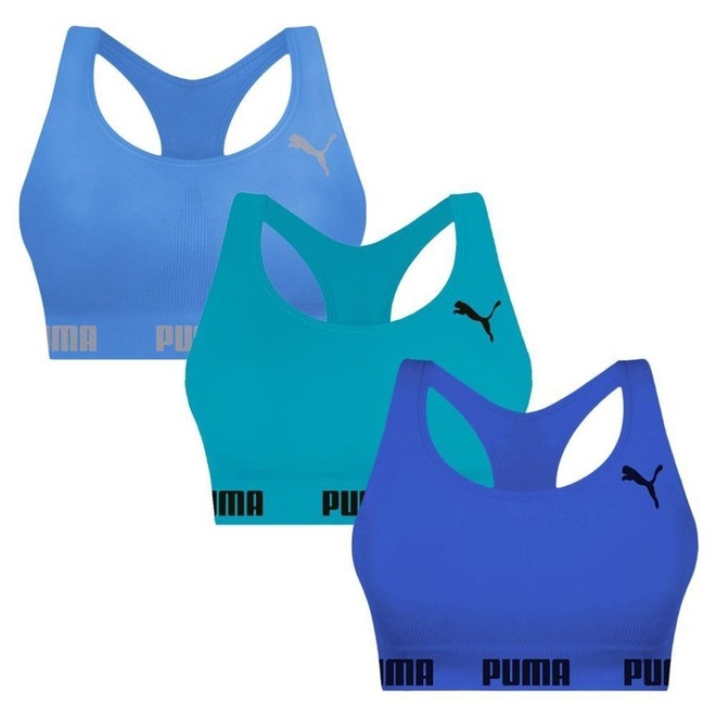 Top Puma Nadador sem Costura - 3 Unidades - Feminino - Foto 1