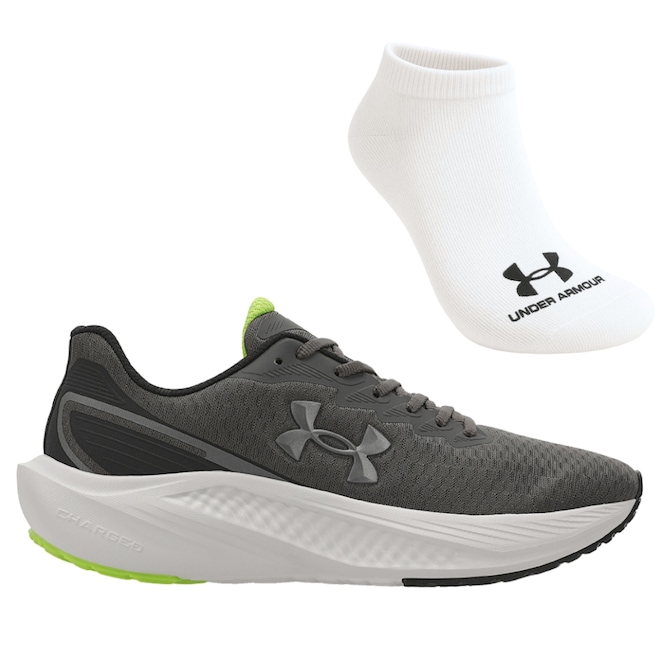 Kit Tênis Masculino Under Armour Charged Wing 2 + Meia - Foto 1