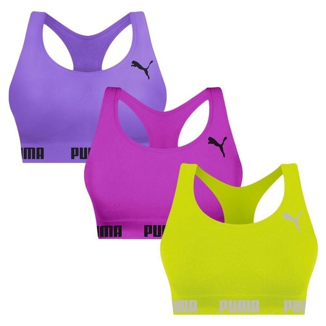Top Puma Nadador sem Costura - 3 Unidades - Feminino - Foto 1