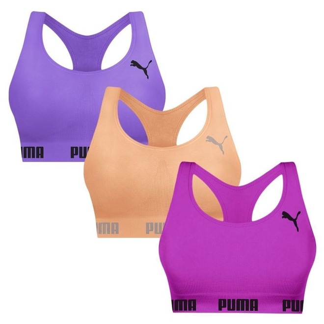 Top Puma Nadador sem Costura - 3 Unidades - Feminino - Foto 1