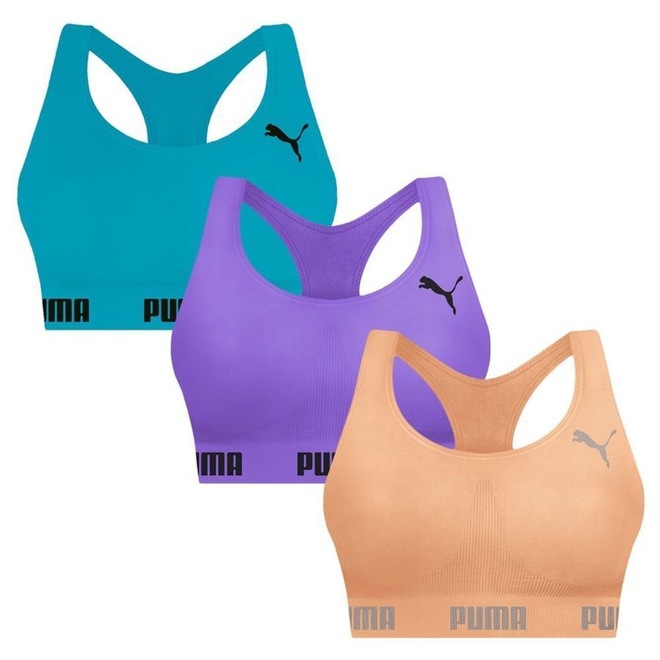 Top Puma Nadador sem Costura - 3 Unidades - Feminino - Foto 1