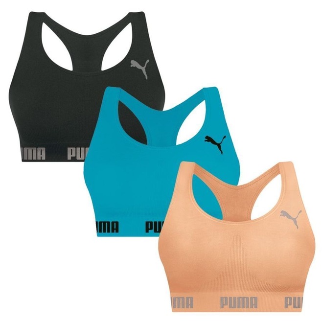 Top Puma Nadador sem Costura - 3 Unidades - Feminino - Foto 1
