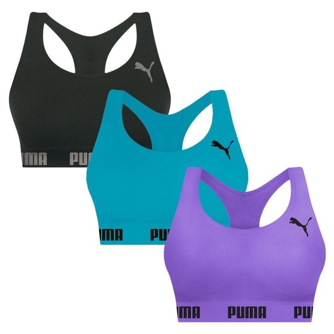 Top Puma Nadador sem Costura - 3 Unidades - Feminino - Foto 1