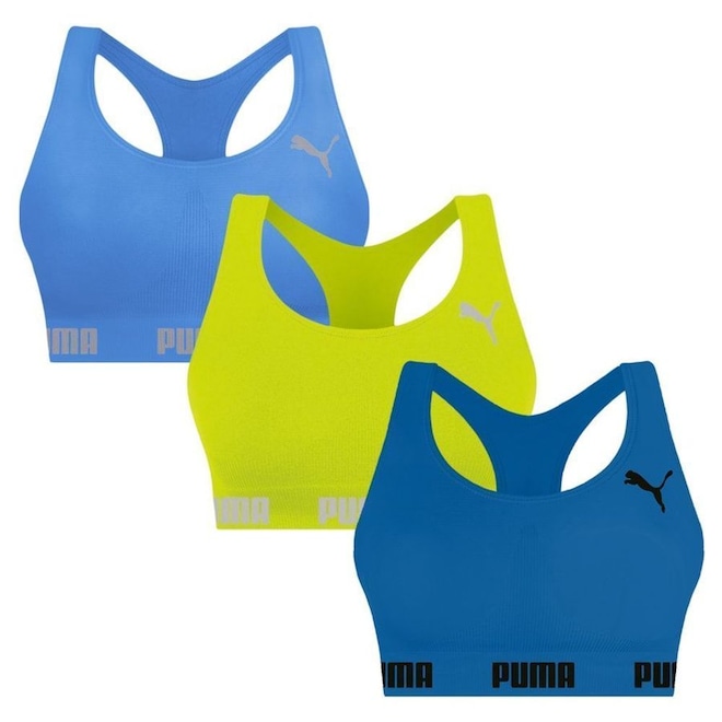 Top Puma Nadador sem Costura - 3 Unidades - Feminino - Foto 1
