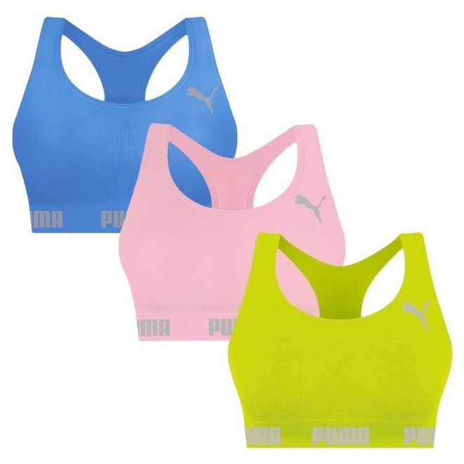 Top Puma Nadador sem Costura - 3 Unidades - Feminino - Foto 1
