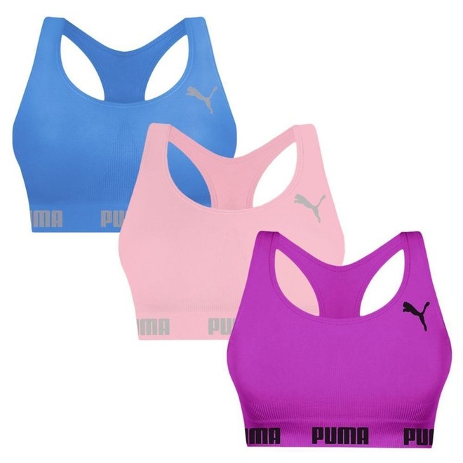 Top Puma Nadador sem Costura - 3 Unidades - Feminino - Foto 1