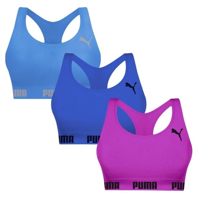 Top Puma Nadador sem Costura - 3 Unidades - Feminino - Foto 1