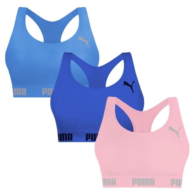 Top Puma Nadador sem Costura - 3 Unidades - Feminino - Foto 1