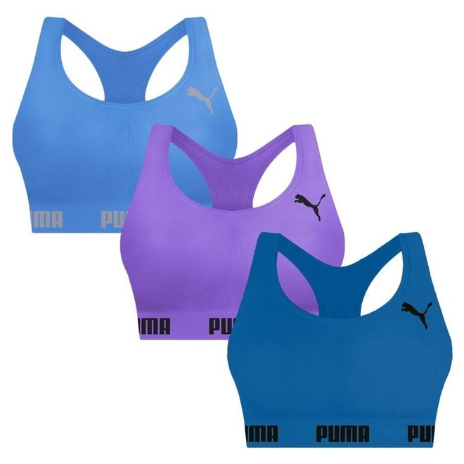 Top Puma Nadador sem Costura - 3 Unidades - Feminino - Foto 1