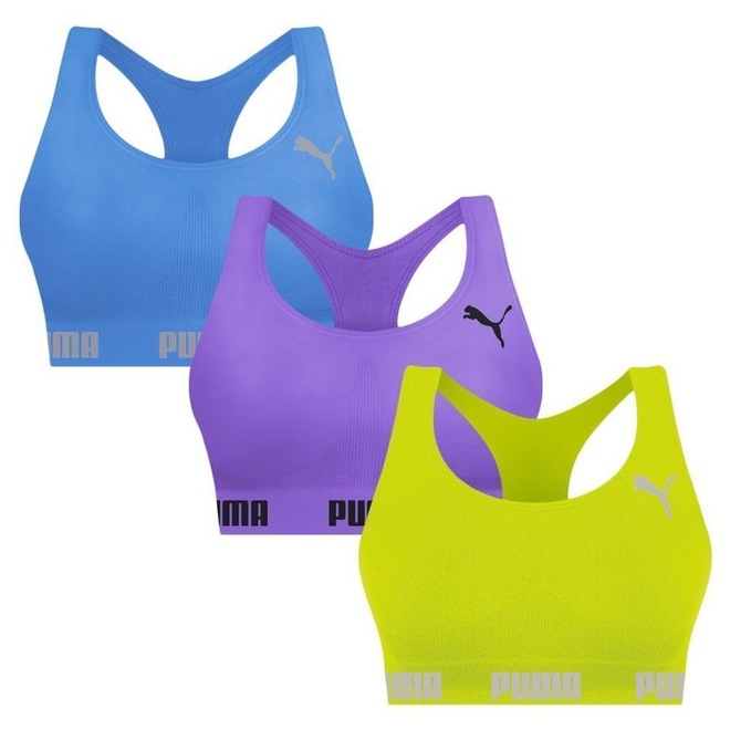 Top Puma Nadador sem Costura - 3 Unidades - Feminino - Foto 1