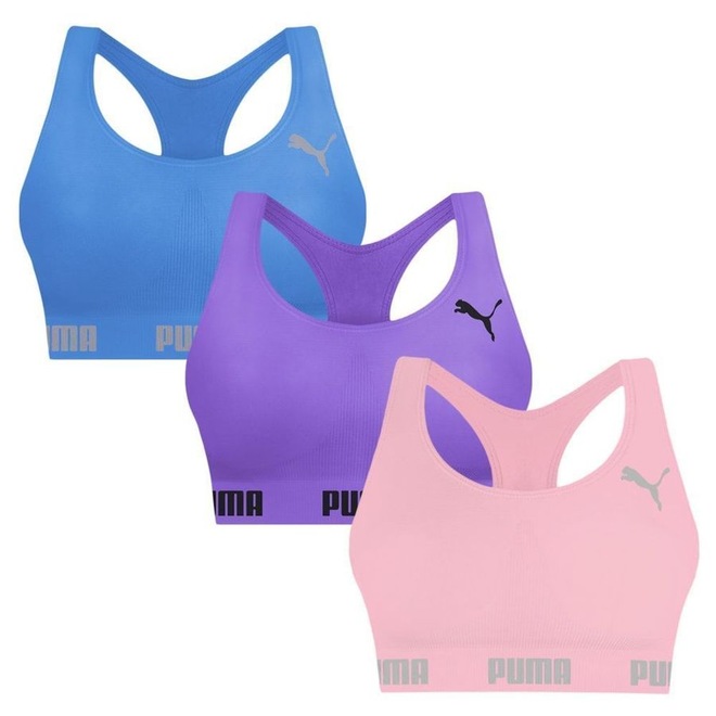 Top Puma Nadador sem Costura - 3 Unidades - Feminino - Foto 1