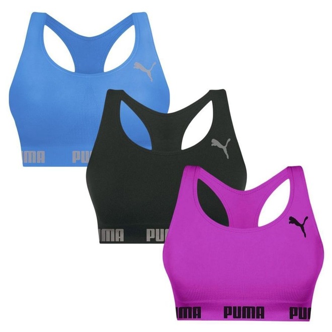 Top Puma Nadador sem Costura - 3 Unidades - Feminino - Foto 1