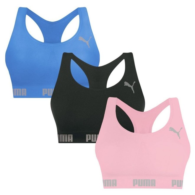 Top Puma Nadador sem Costura - 3 Unidades - Feminino - Foto 1